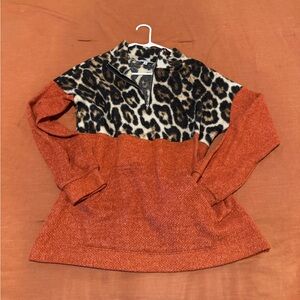 White Birch Leopard Print Sweater